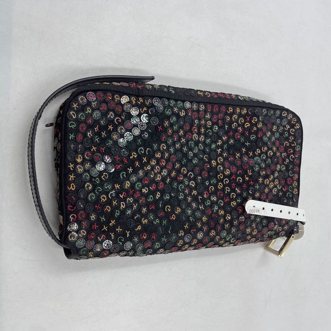 Fendi Baguette Multicolor Button Embroidered Leather Shoulder bag