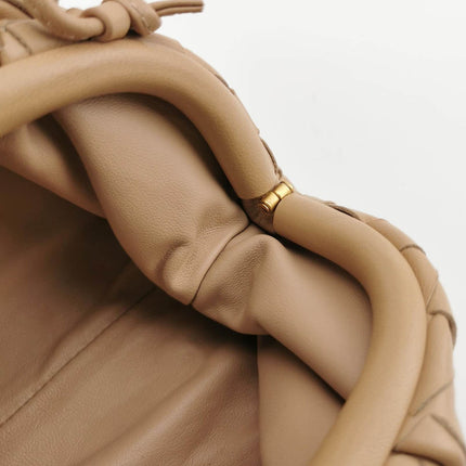 Sold Bottega Veneta Pouch Mini Intrecciato Beige Lambskin Leather Crossbody Bag