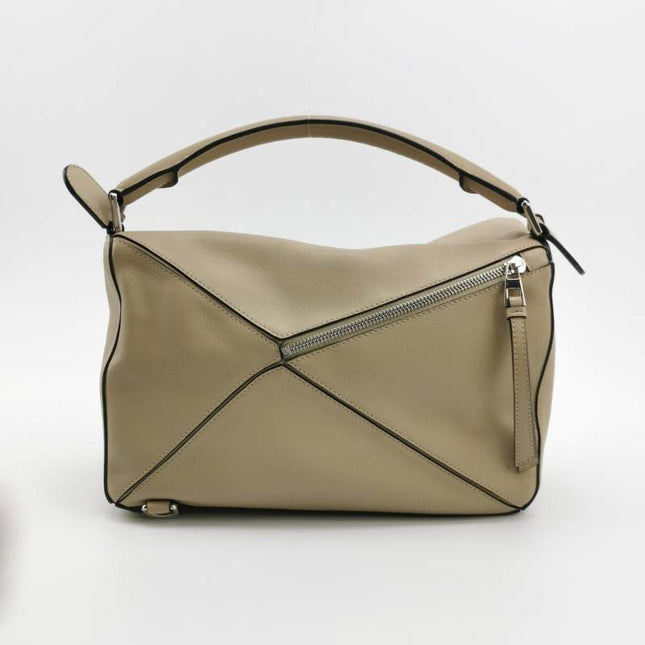 Loewe Puzzle Medium Sand Beige Calfskin Leather Bag