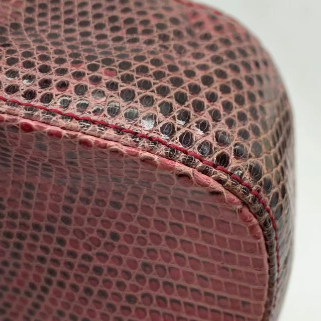 Fendi Baguette Purple Lizard Skin Leather Handbag