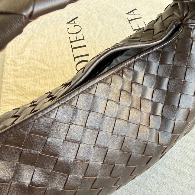 Bottega Veneta Hop Hobo Small Fondant Dark Chocolate Brown Leather 40cm