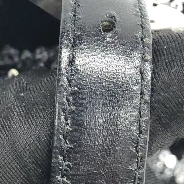 FENDI Mini Bucket White Heart Shaped Sequin Black Bag