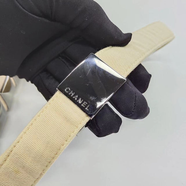 Chanel Ivory Jersey Evening Bag with Mirrored Pyramid Studs Ice Cube Chocolate Bar Shoulder Bag