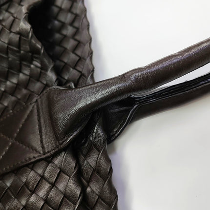 Bottega Veneta Cabat Tote Intreccio Leather Dark Chocolate Brown 40cm