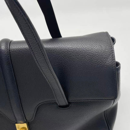 Celine Soft 16 Bag Medium Black Grained Calfskin Leather