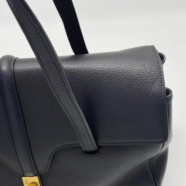 Celine Soft 16 Bag Medium Black Grained Calfskin Leather