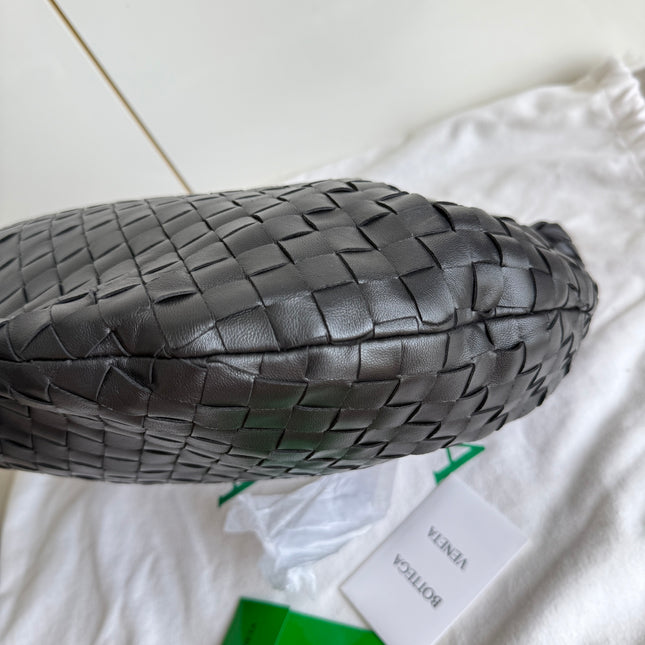 Bottega Veneta Jodie Small Black Lambskin Leather Silver Hardware