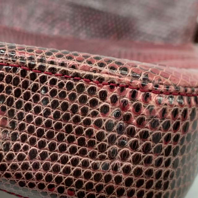 Fendi Baguette Purple Lizard Skin Leather Handbag