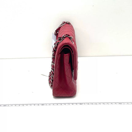 Chanel Classic Flap Medium Red Lambskin Leather with Silver Hardware 2012-13