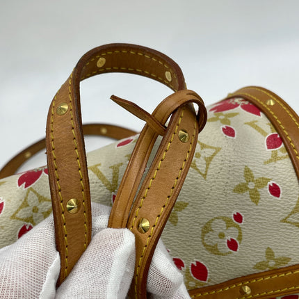 Louis Vuitton x Takashi Murakami Papillon 28 Cherry Blossom White Monogram Handbag