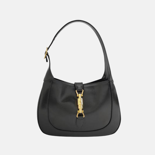 Gucci Jackie 1961 Black Leather Bag Small Piston Lock without Strap-Luxbags