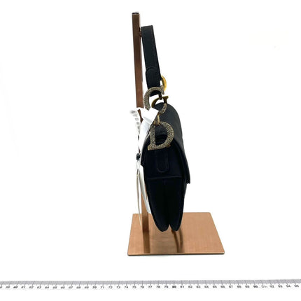 Dior Saddle Mini Silk Black with Crystal Embedded Buckles