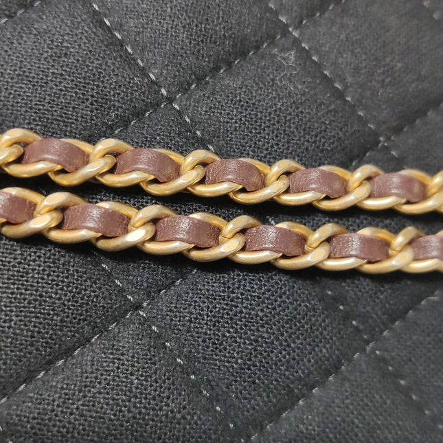 Chanel Wallet on Chain Métiers d'Art Paris-Hamburg 2018 Black Wool Nautical Charms