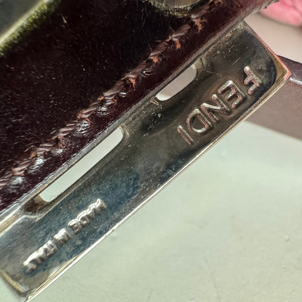 Fendi Baguette Bag Pink Crochet Knit Wool Pompom Shoulder Bag