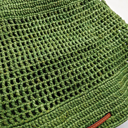 Loewe Raffia Ballon Ruffles Green Bucket Shoulder Bag 2022