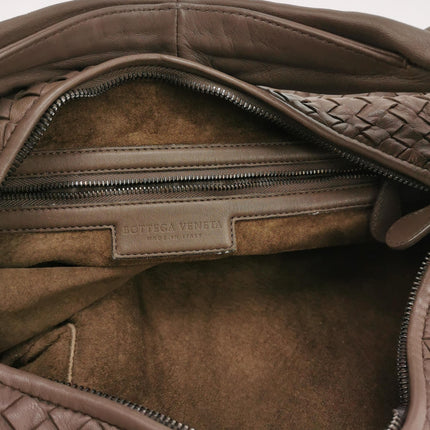 Bottega Veneta Belly Hobo Intreccio Leather Grey Large 54cm