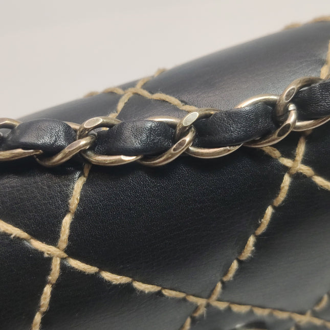Chanel Wild Stitch Flap Black Leather with Stitching Detail 2000-2002