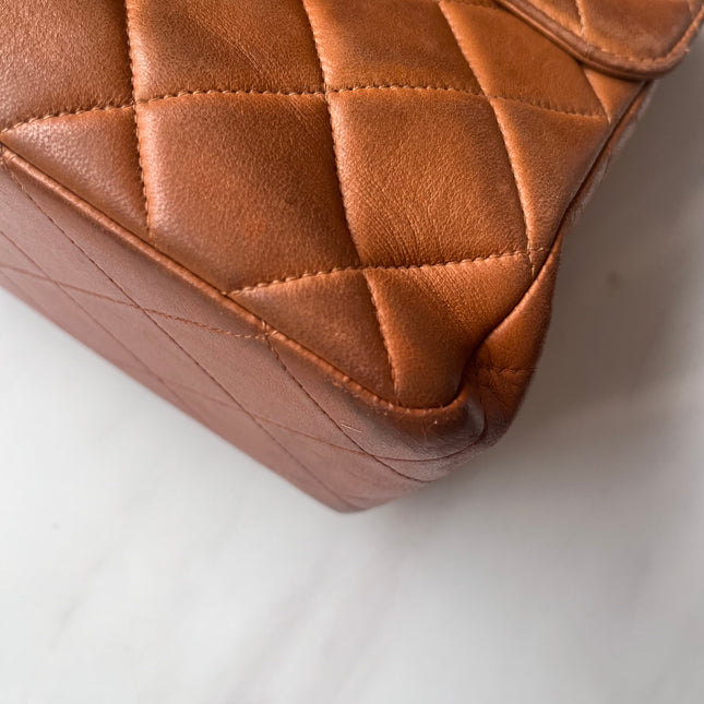 Sold Chanel Double Sided Classic Flap Caramel Leather Handbag