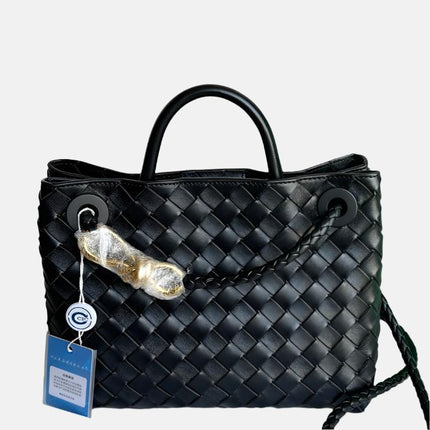Sold Bottega Veneta Small Andiamo Black Intrecciato Handbag-Luxbags