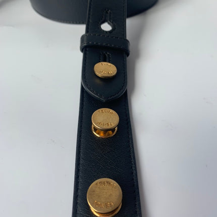 Sold Fendi Baguette Black Leather 3D FF Motif Crossbody bag Medium