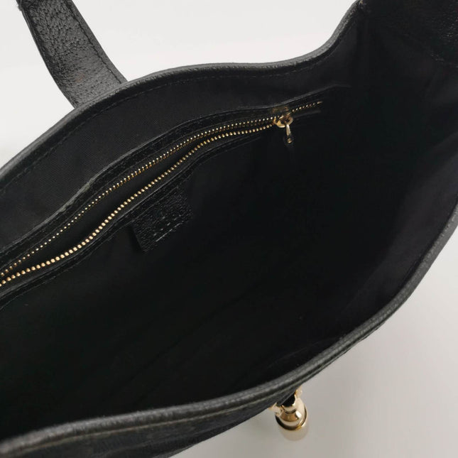 Sold Gucci Jackie 1961 Small Monogram Canvas and Leather Bag Black