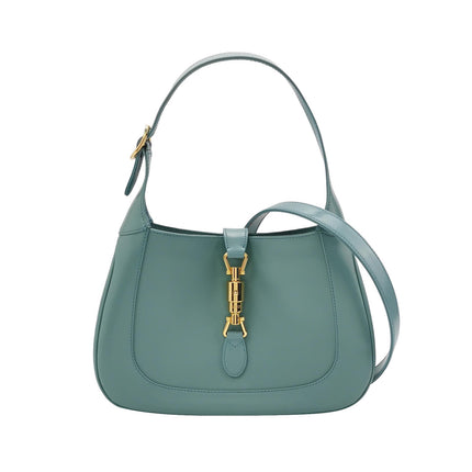 Gucci Jackie 1961 Small Blue Leather Bag with Adjustable Strap
