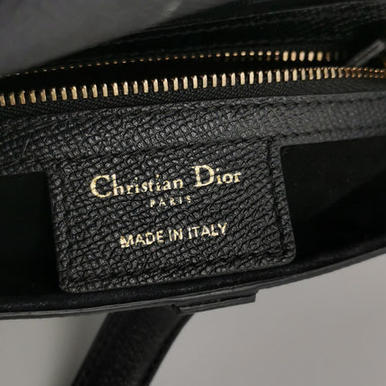 Dior Saddle 2020 Medium Grained Calfskin Leather Bag Black