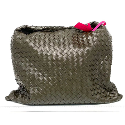 Bottega Veneta Hop Large Leather Dark Olive Green Hobo Bag