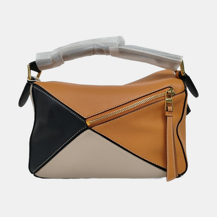 Loewe Puzzle Small Tricolor Caramel Sand Black Crossbody Bag