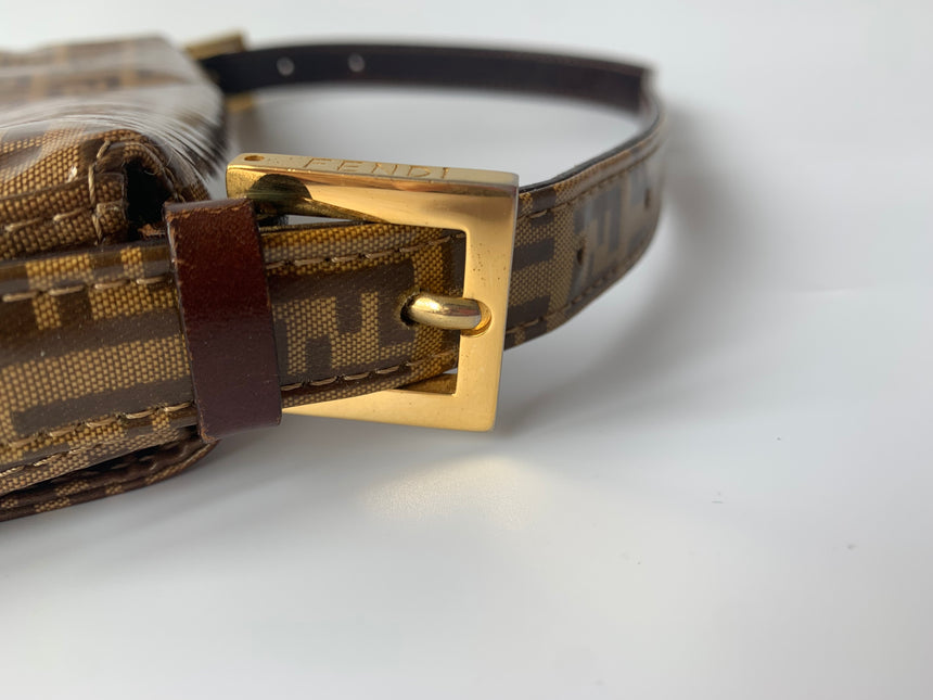 Sold FENDI Baguette Zucchini Print Patent Leather