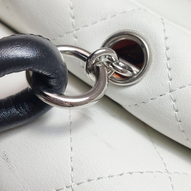 Chanel Cambon Multi-pocket Ligne Reporter Bag Large White Calfskin Leather