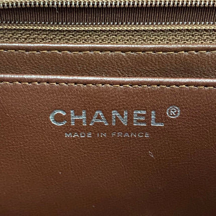 Chanel Classic Flap Maxi Chocolate Brown Lambskin Leather Single Flap Silver Hardware