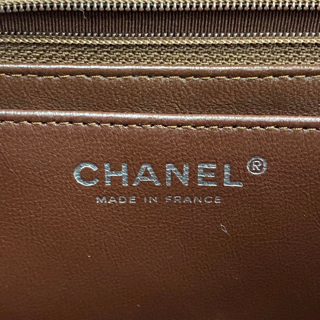 Chanel Classic Flap Maxi Chocolate Brown Lambskin Leather Single Flap Silver Hardware