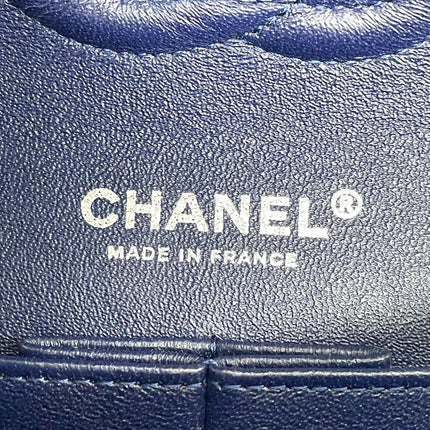 Chanel Classic Flap Medium Royal Blue Velvet Silver Hardware