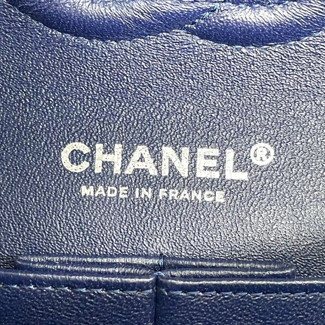 Chanel Classic Flap Medium Royal Blue Velvet Silver Hardware