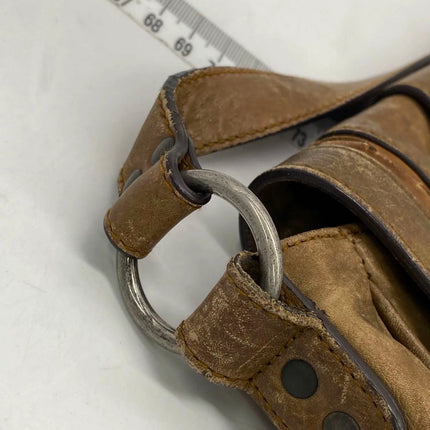 Dior Vintage Gaucho Mini Brown Leather Crossbody Bag 2006