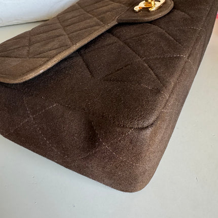 Sold Chanel Classic Flap Brown Suede Single Flap 24k Gold Plated Hardware