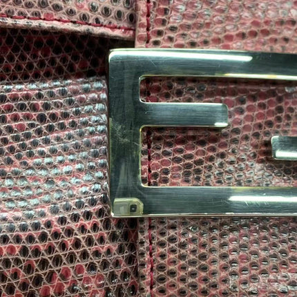 Fendi Baguette Purple Lizard Skin Leather Handbag