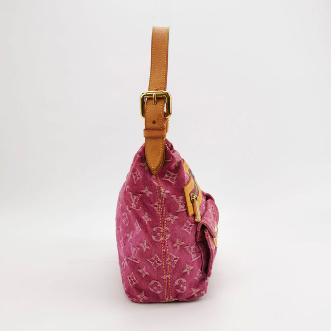 Louis Vuitton Monogram Pink Denim Baggy PM Shoulder Bag