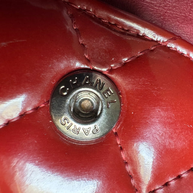 Chanel Classic Flap Medium Burgundy Patent Leather Silver HW, 2010-2011