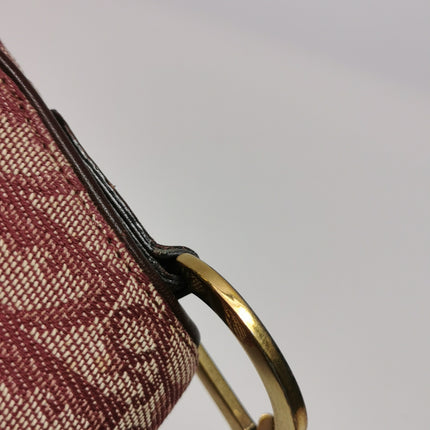 Dior Saddle Vintage Medium Red Burgundy Monogram Oblique Shoulder Bag 2002