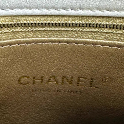 Chanel White Quilted Lambskin Double Side Pack Bags Aged Gold Hardware 2019
