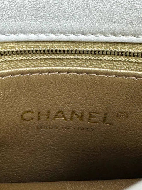 Chanel White Quilted Lambskin Double Side Pack Bags Aged Gold Hardware 2019