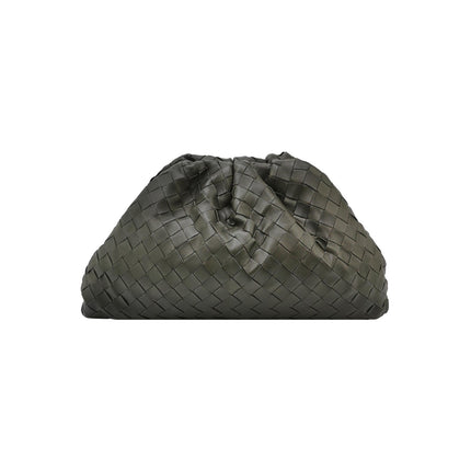 Bottega Veneta Pouch Large Intrecciato Dark Olive Green Calfskin Leather