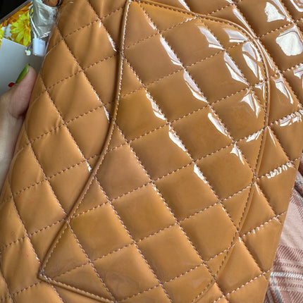 Chanel Classic Flap Medium Pink Orange Patent Leather Silver HW, 2012-2013