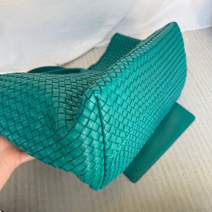 Bottega Veneta Cabat Tote Green Intreccio Leather 50cm