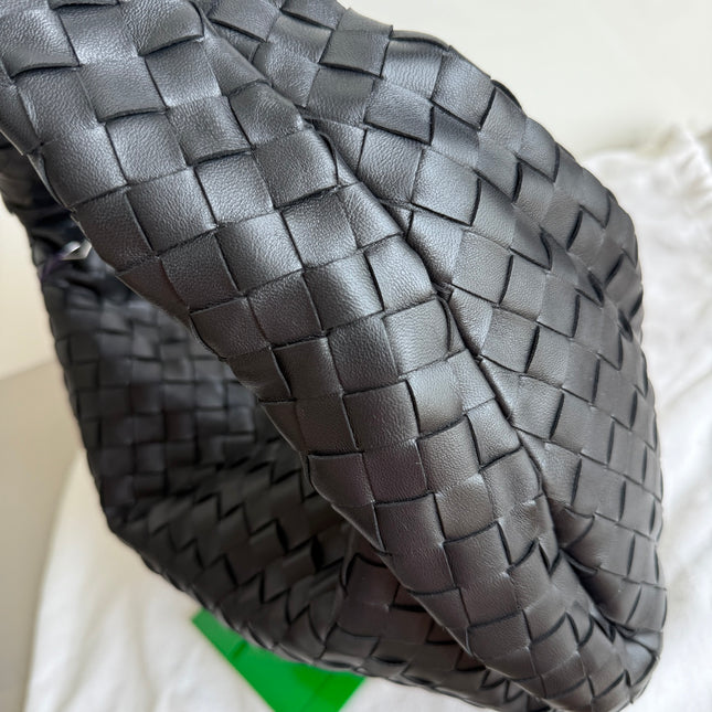 Bottega Veneta Jodie Small Black Lambskin Leather Silver Hardware