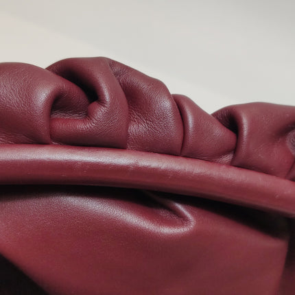 Bottega Veneta Pouch Calfskin Leather Burgundy Large