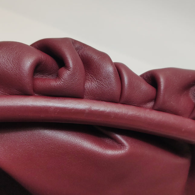 Bottega Veneta Pouch Calfskin Leather Burgundy Large