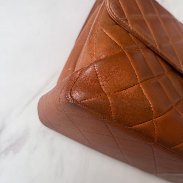 Sold Chanel Double Sided Classic Flap Caramel Leather Handbag
